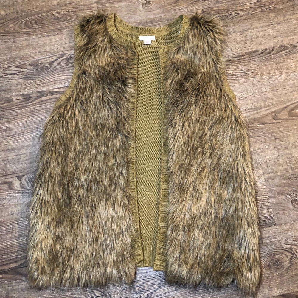 Brown/Tan Faux Fur Vest